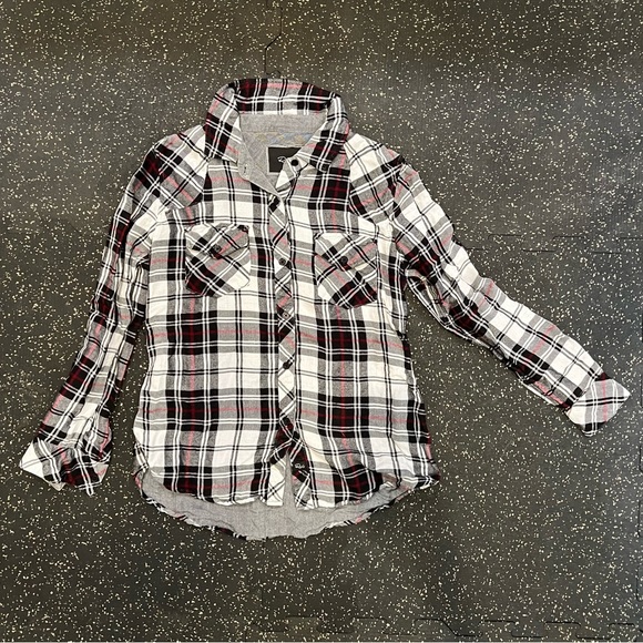 Rails black, white, & red flannel - Picture 1 of 3